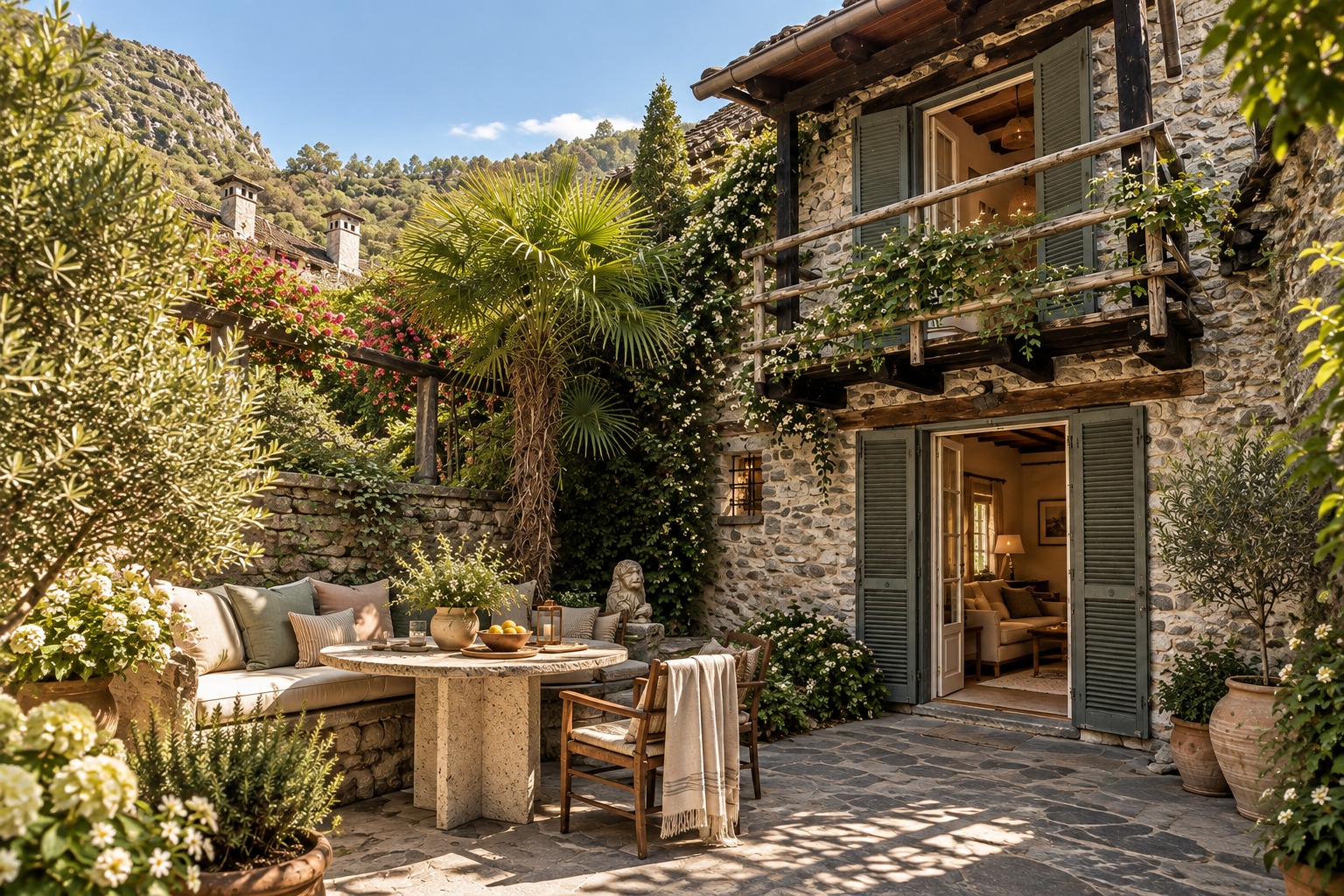 Corte Maggia exterior courtyard, Vallemaggia